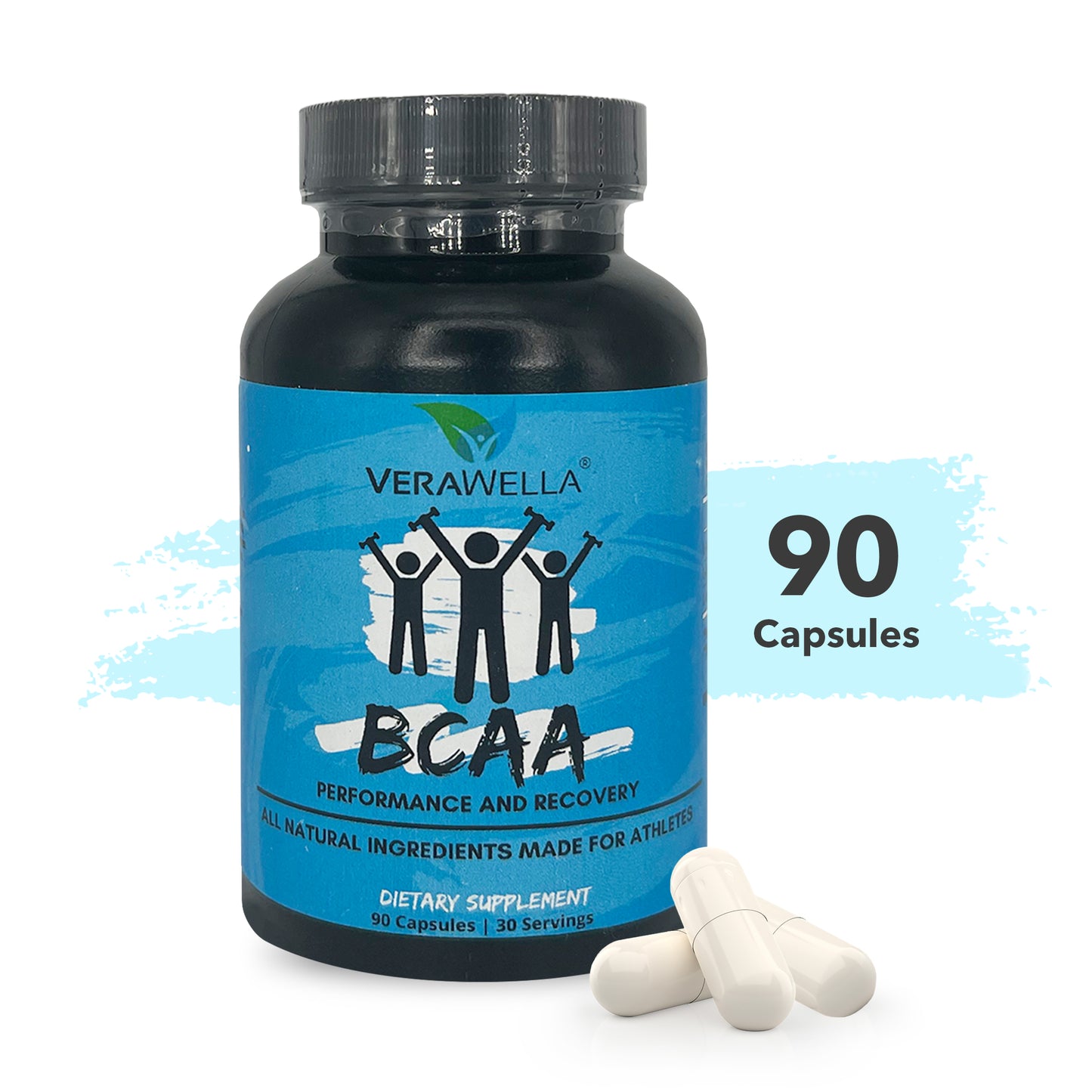 2:1:1 BCAA - VeraWella, performance and recovery supplement, amino acids, muscles recovery, post workout, pre workout, strength building supplemement.