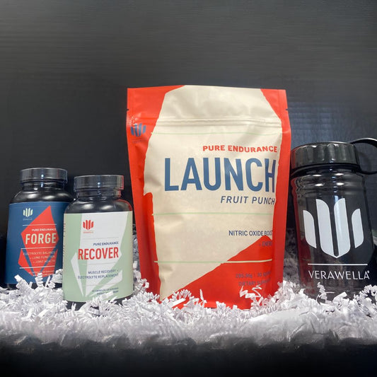 Pure Endurance supplement bundle, Forge, Launch, and Recover.